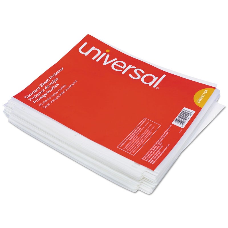 يونيفرسال واقيات أوراق بلاستيكية شفافة من Universal 21124، مقاس قياسي، حجم الرسائل، شفافة، 50/عبوة - Image 2